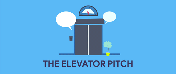Illustration of an elevator pitch.